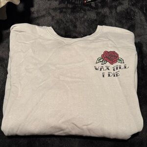 Gray Sweatshirt with Rose Design esthetician sweatshirt